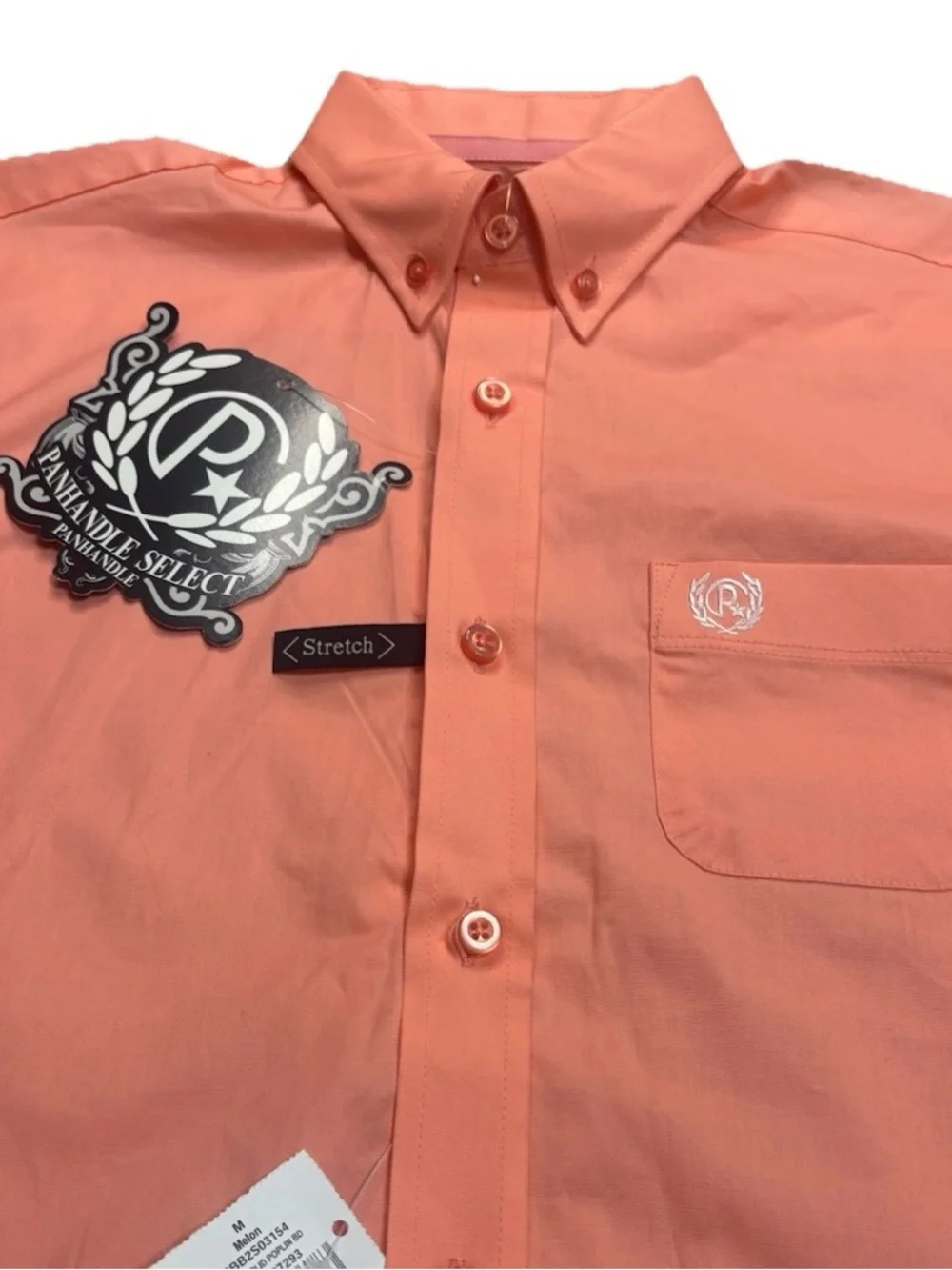 🔥 Panhandle Select Western Button-Down Shirt | Coral | Boys M (10) | NWT 🔥 - Picture 3 of 12